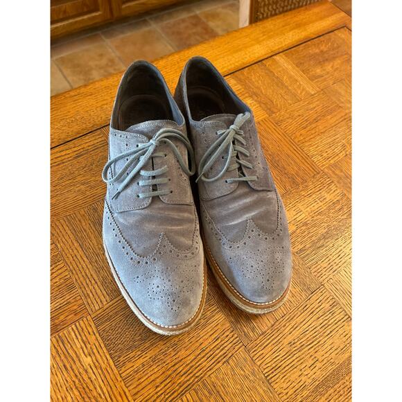 Prada suede Brogues Oxford lace up shoes gray size 10.5 - Picture 2 of 10